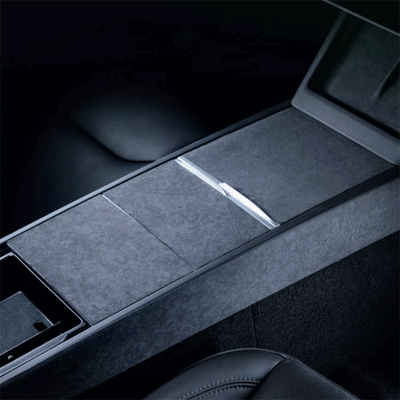 TAPTES® Alcantara Center Console & Cup Holder Stickers in Black Color for 2024-2025 Tesla Model 3 Highland/ 2025 New Tesla Model Y Juniper