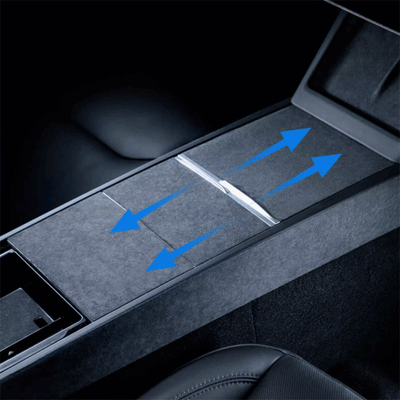 TAPTES® Alcantara Center Console & Cup Holder Stickers in Black Color for 2024-2025 Tesla Model 3 Highland/ 2025 New Tesla Model Y Juniper