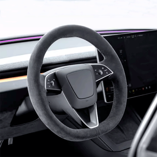 TAPTES Alcantara Steering Wheel Cover for 2024 2025 Tesla Model 3 Highland 2025 New Tesla Model Y Juniper