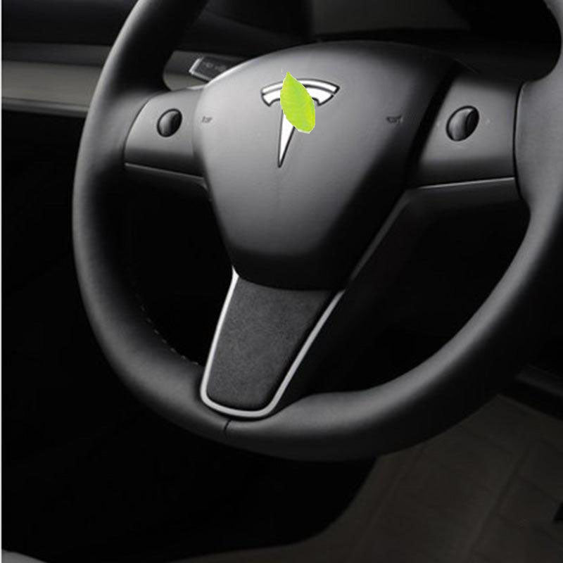 TAPTES® Alcantara Steering Wheel Decal Sticker for Tesla Model Y Model 3