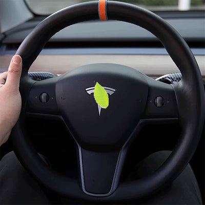 TAPTES® Alcantara Steering Wheel Return Marker Sticker for Tesla Model 3/Y