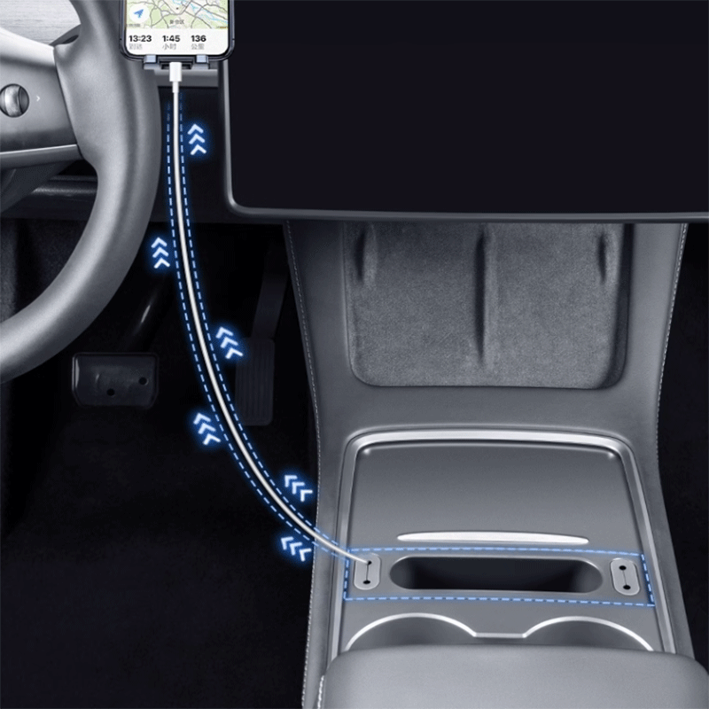 TAPTES Baymax Central Control USB Hub Storage Box for Tesla Model 3 Y TAPTES 1000 Accessories for Tesla
