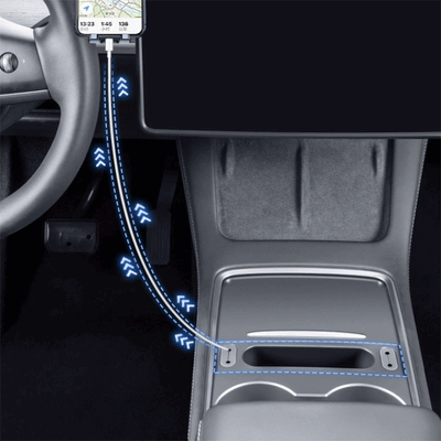 TAPTES® Baymax Central Control USB Hub Storage Box for Tesla Model 3/Y 2021-2023 2024