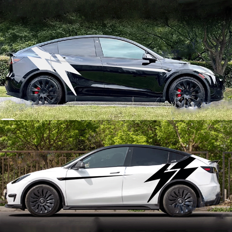 Tesla Build Sticker TAPTES® Car Body Lightning Decorative Stickers for Tesla Model 3/Y, Se ...