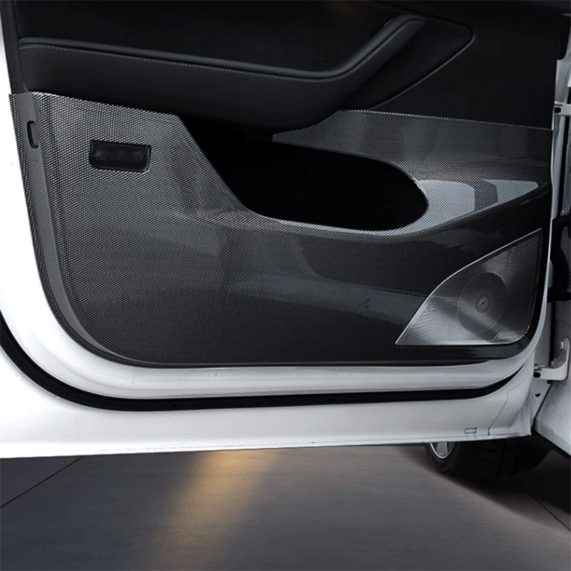 2023 Tesla Door Sill Guard For Tesla Model 3 Y 2022 2021 ABS Carbon Fiber  Pattern Threshold Strip Sticker Interior Accessories - AliExpress