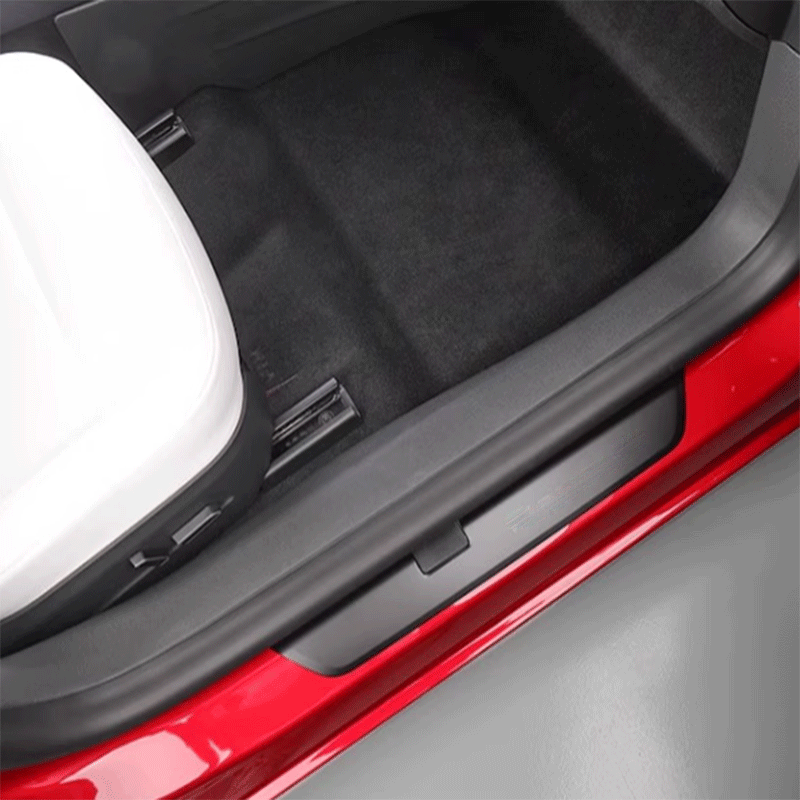 Protections Seuil De Porte Arrière Pour Tesla Model 3 Highland 2024/2025 - Lot De 2 - Adhésif TPE