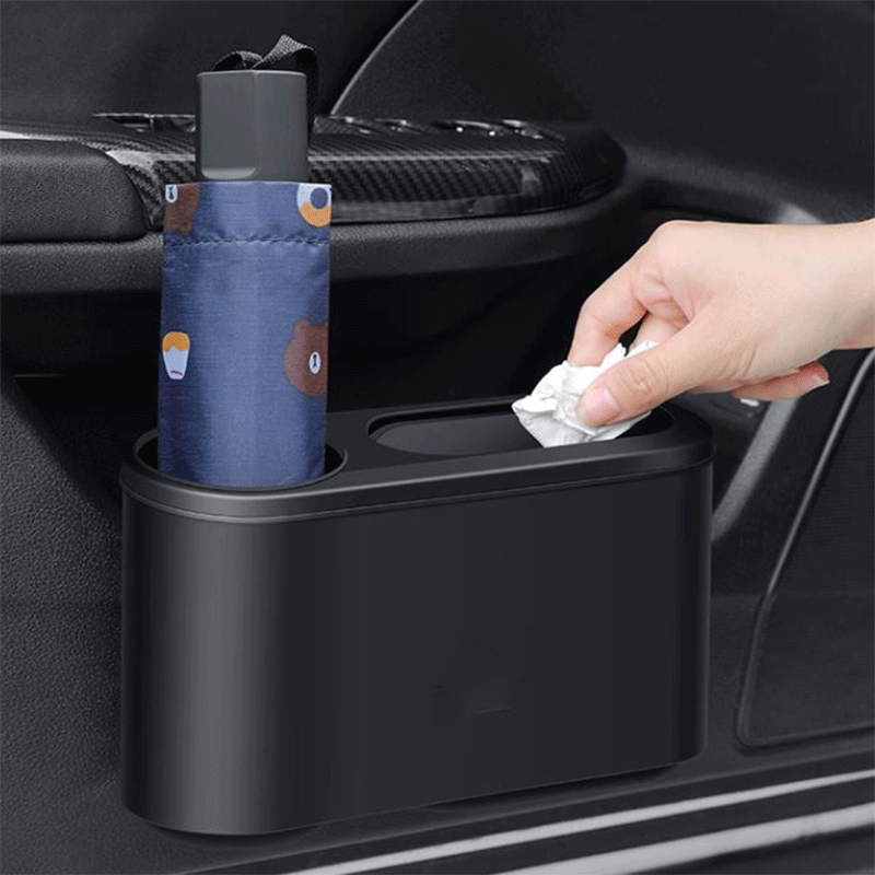 TAPTES® Door Trash Bin/Storage Organizer with Cup Holder for Tesla Model 3/Y