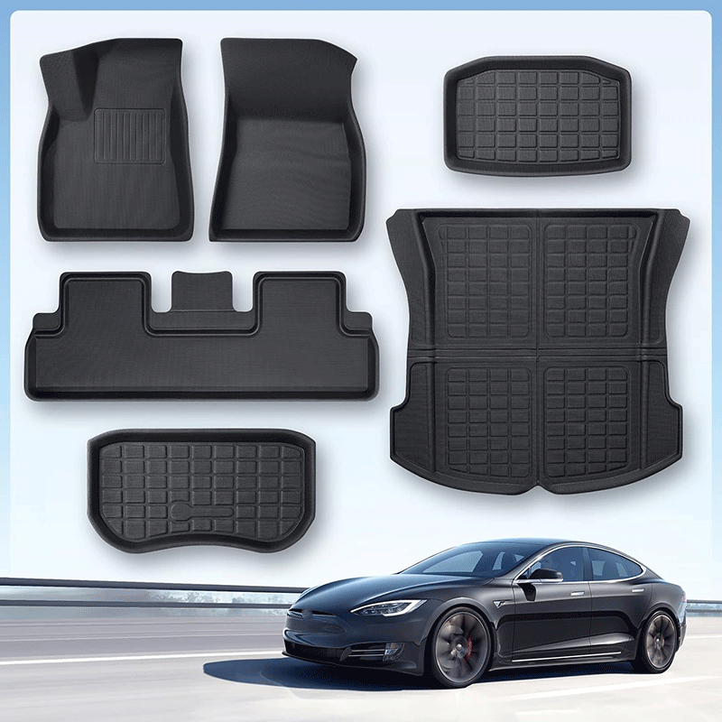 TAPTES® Floor Mats for Tesla Model 3 2017-2023 2024, Tesla Model 3 Rear & Front Trunk Mats, Model 3 Carpet Interior Mats