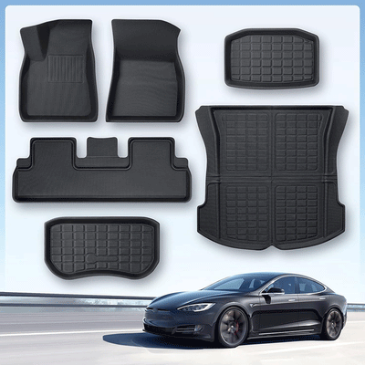 TAPTES® Floor Mats for Tesla Model 3 2017-2023 2024, Rear & Front Trunk Mats for Tesla Model 3, Carpet Interior Mats for Model 3