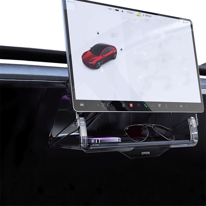 Tesla 3 Rear Screen Storage Rack TAPTES® Folding Under Central Control Screen Storage Organizer for Tes ...
