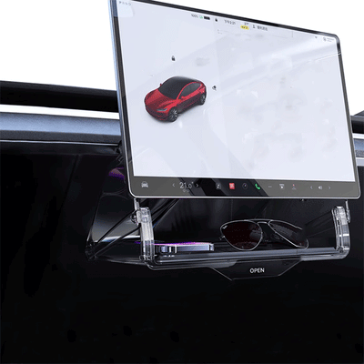 TAPTES® Folding Under Central Control Screen Storage Organizer for Tesla Model Y Model 3