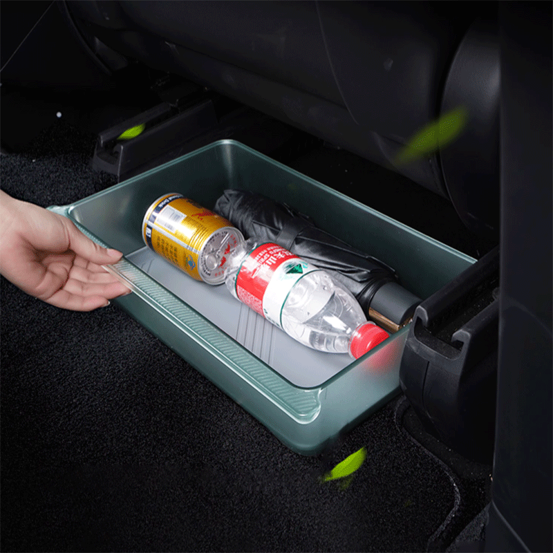 Boîtes De Rangement Étanches Sous Siège Pour Tesla Model X 2017-2024 - 2 Plateaux Cachés En TPE - Accessoires Voiture - 2