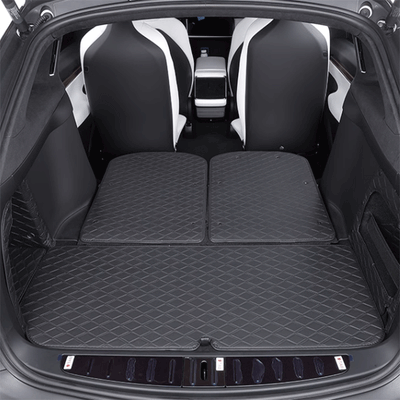 TAPTES® Leather Rear Trunk Mat for Model X 2016-2025, Premium Cargo Mat & Seat Back Protector