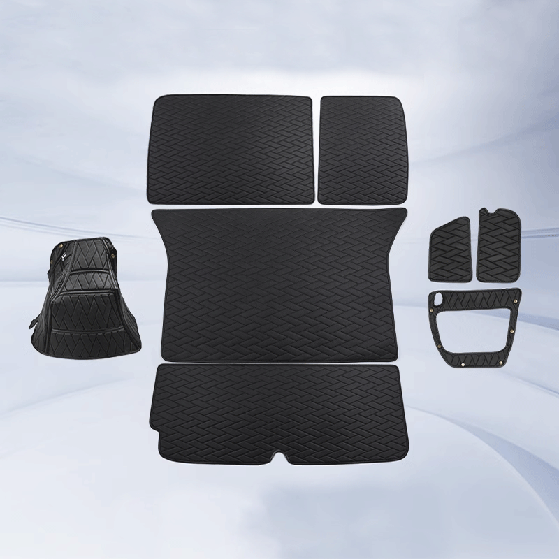TAPTES® Leather Rear Trunk Mat for Model X 2016-2025, Premium Cargo Mat & Seat Back Protector