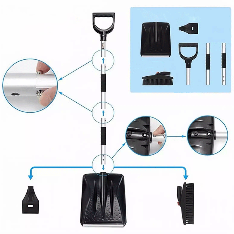 TAPTES® Multifunctional Detachable Snow Removal Shovel for Tesla Model S/3/X/Y/Cybertruck