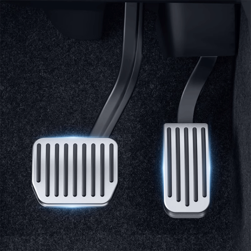  GAFAT Tesla Model 3 Model Y 2022-2024 2025 Pédales pour Gaz et  Freins, Nouveau Tesla Model 3 Highland 2024 Capuchons de Pédale, Plaque de  Recouvrement, Repose-Pieds, Accessoire Tesla Model Y (Argenté)