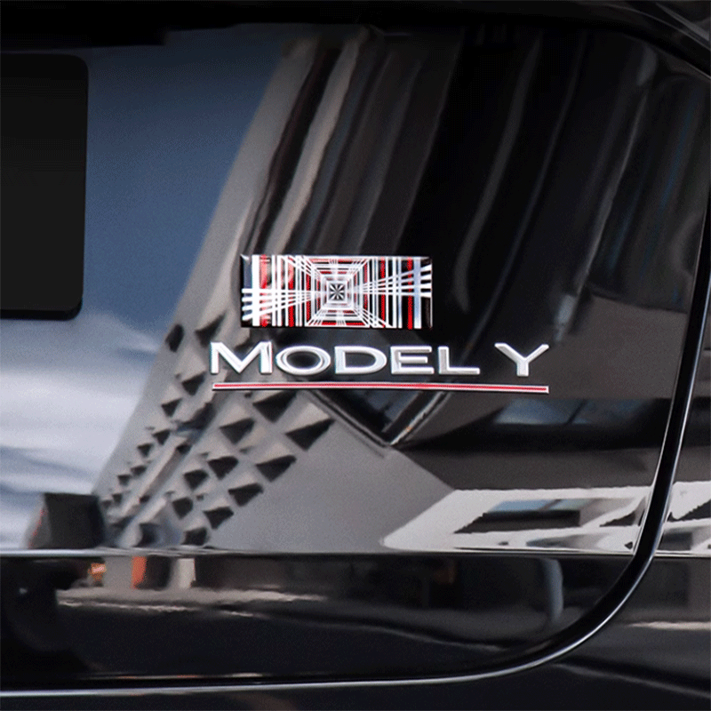 TAPTES® Plaid Tailgate Decorative Sticker for Tesla Model 3/Y