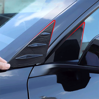 TAPTES® Rearview Mirror Triangle Window Decorative Cover Spoiler for Tesla Model 3 2018-2024, Set of 2