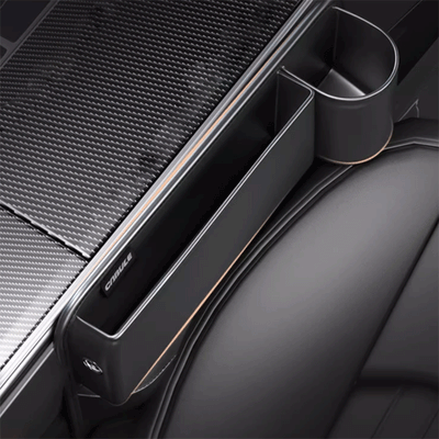 TAPTES® Seat Gap Storage Box with Cup Holder for Tesla Model S/3/X/Y