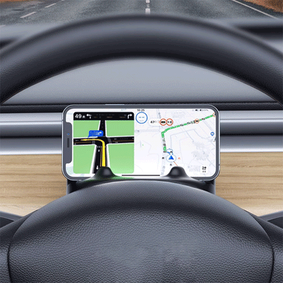 TAPTES® Steering Wheel Phone Holder With Glasses Case for Tesla Model 3/Y