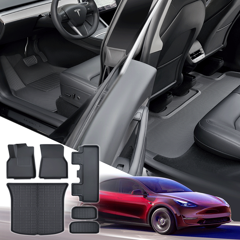 TAPTES® All-Weather Floor Mats for Model Y 2021 -2024 2025, Full Set Floor Liners for Tesla Model Y, Set of 6