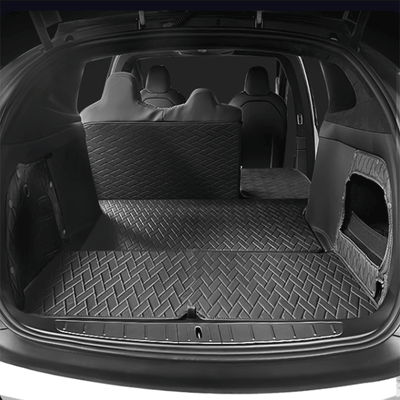 TAPTES® Leather Rear Trunk Mat for Model X 2016-2025, Premium Cargo Mat & Seat Back Protector