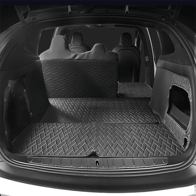 TAPTES® Leather Rear Trunk Mat for Model X 2016-2023, Premium Cargo Mat & Seat Back Protector