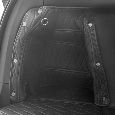 TAPTES® Leather Rear Trunk Mat for Model X 2016-2023, Premium Cargo Mat & Seat Back Protector