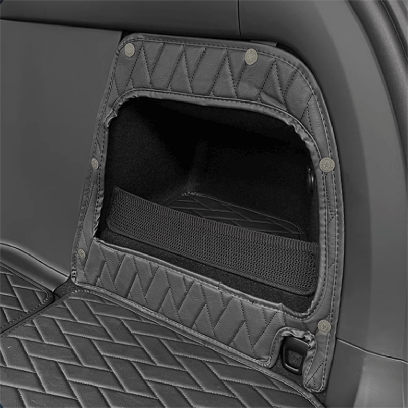 TAPTES® Leather Rear Trunk Mat for Model X 2016-2025, Premium Cargo Mat & Seat Back Protector