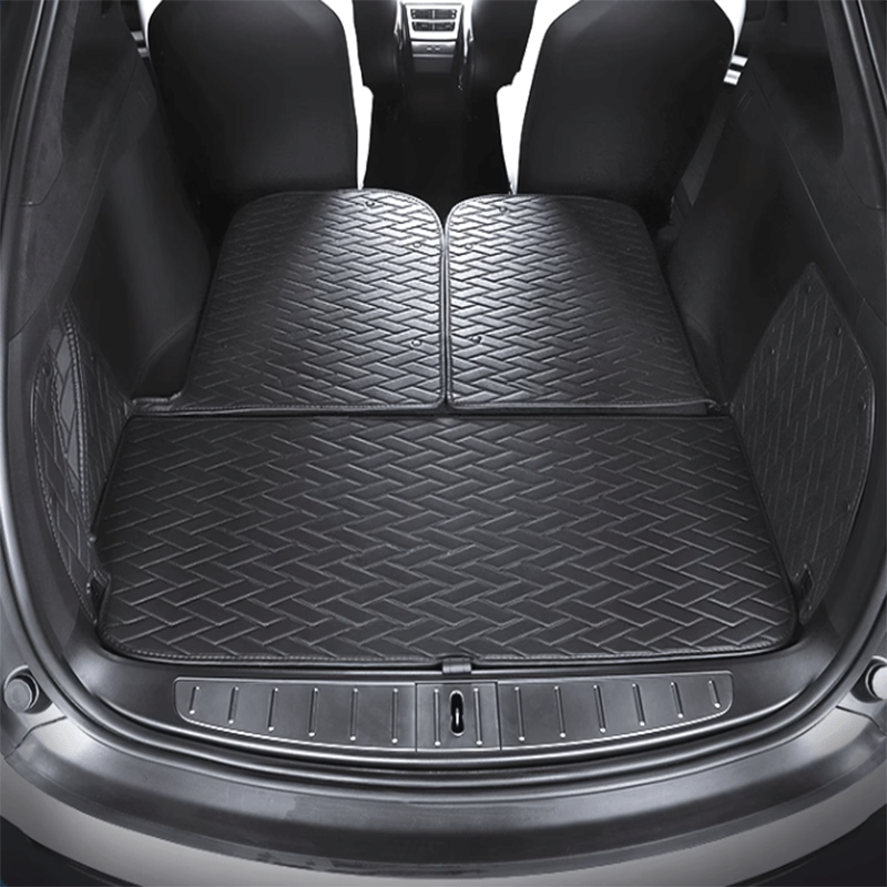 TAPTES® Leather Rear Trunk Mat for Model X 2016-2025, Premium Cargo Mat & Seat Back Protector