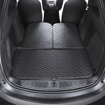 TAPTES® Leather Rear Trunk Mat for Model X 2016-2025, Premium Cargo Mat & Seat Back Protector