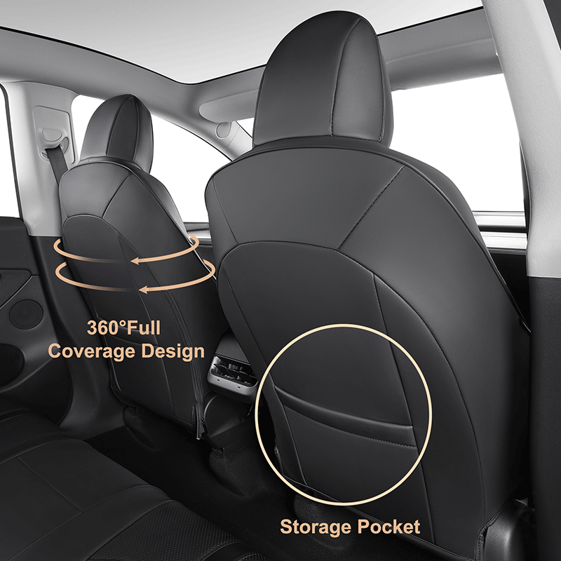 TAPTES® Tesla Model Y Seat Covers 2024 2023 2022 2021 2020, Seat Covers Full Set Leather for Tesla Model Y 5 Seater
