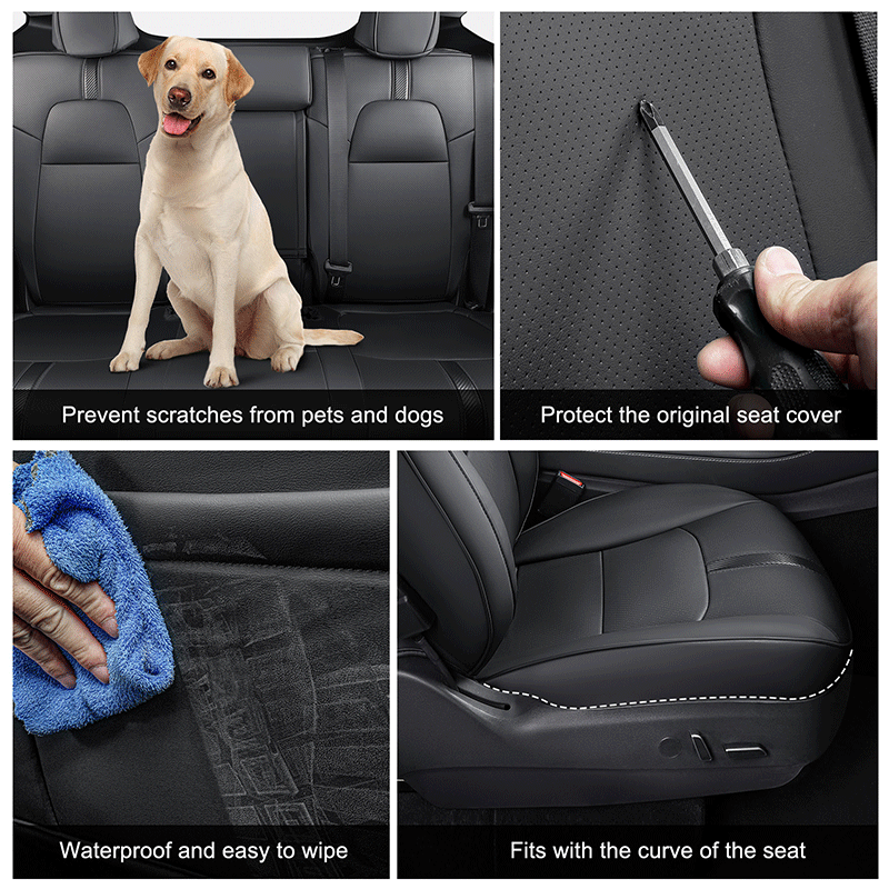 TAPTES® Seat Covers for Tesla Model Y 2024 2023 2022 2021 2020, Seat Protectors Full Set Leather for Tesla Model Y 5 Seater
