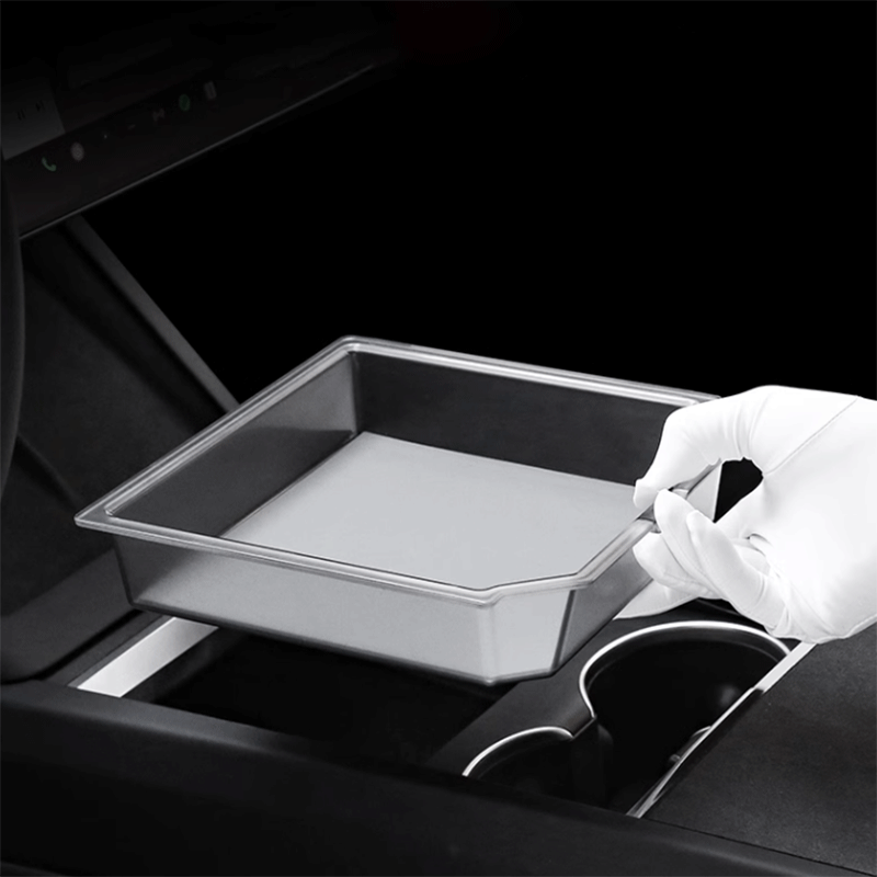 TAPTES® Transparent Center Console Storage Box & Armrest Storage Box for 2024-2025 Tesla Model 3 Highland/2025 New Tesla Model Y Juniper