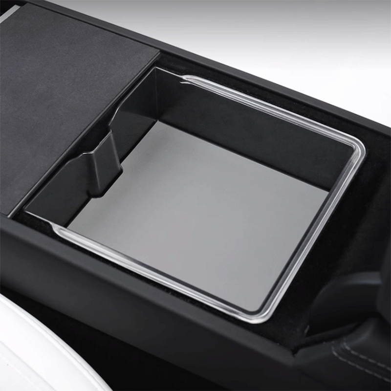 TAPTES® Transparent Center Console Storage Box & Armrest Storage Box for 2024-2025 Tesla Model 3 Highland/2025 New Tesla Model Y Juniper