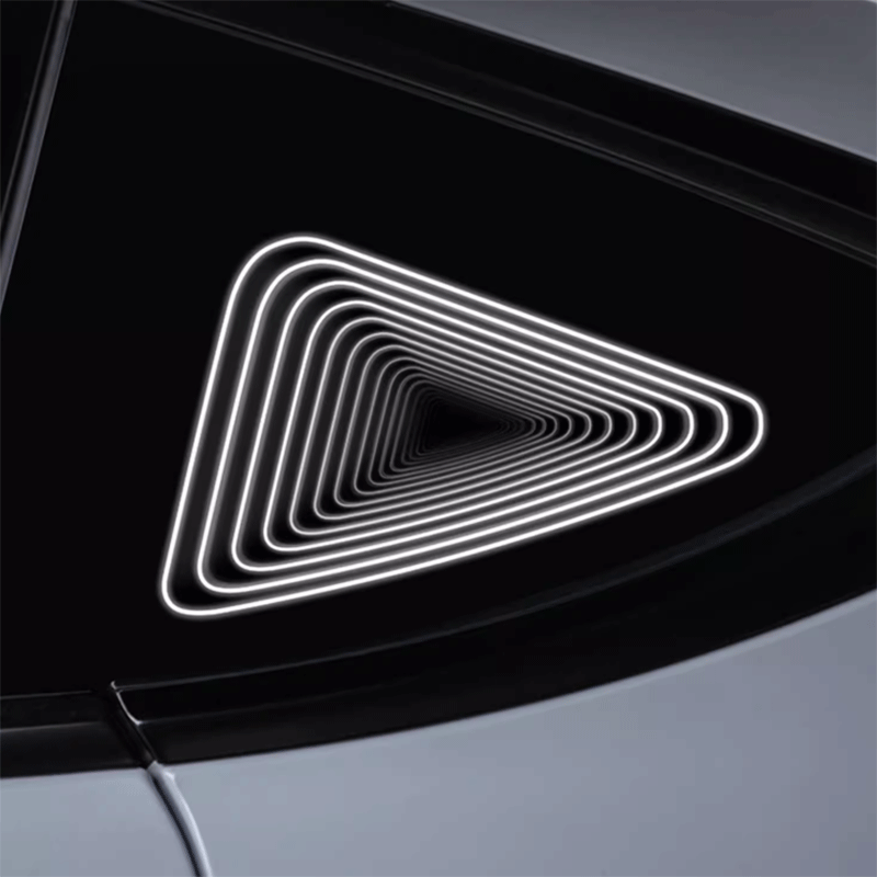 TAPTES® Triangle Window Decorative Atmosphere Light for Tesla Model Y 2021-2025，Set of 2.