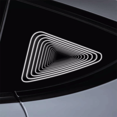 TAPTES® Triangle Window Decorative Atmosphere Light for Tesla Model Y 2021-2025，Set of 2.