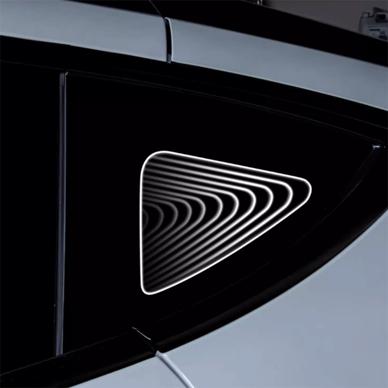 TAPTES® Triangle Window Decorative Atmosphere Light for Tesla Model Y 2021-2025，Set of 2.