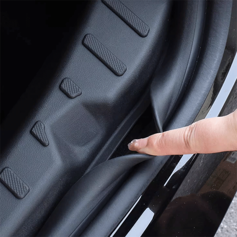 Car Rear Bumper Protector Guard For Tesla Model 3 Highland 2024, Carbon Fiber Anti-Scratch Trunk Door Entry Sill Protector Sticker Car Accessories,35.43 * 3.15 In