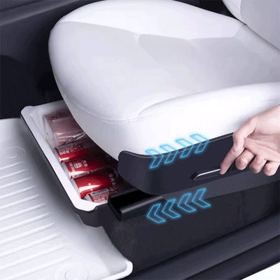 TAPTES® Under Seat Double Layer Storage Organizer for Tesla Model Y 2020-2025