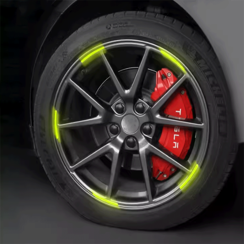 TAPTES® Wheel Rim Reflective Warning Stickers for Tesla Model S/3/X/Y/Cybertruck, Set of 20