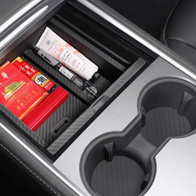 TAPTES® Center Console Front & Rear Storage Box/Cup Holder Set for 2021-2025 Tesla Model 3/Y,  Set of 3
