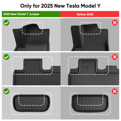 TAPTES Exclusive All Weather Floor Mats & Trunk Mat for 2025 Tesla Model Y Juniper. 6Pcs Set Floor Mats & Cargo Liner for 2025 New Tesla Model Y