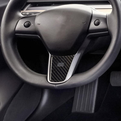 Carbon Fiber Steering Wheel Decal Sticker for Tesla Model Y Model 3