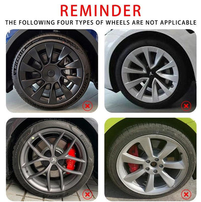 TAPTES® 19-Inch Gemini Wheel Cover Set for Tesla Model Y,  Wheel Hub Decoration Cover, Set of 4