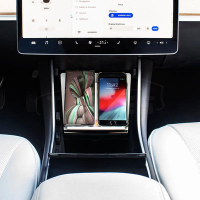 TAPTES Wireless Phone Charger Tray for Tesla Model 3 Built before June 2020