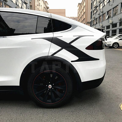Decal Sticker for Tesla Model X, Carbon Fiber Style