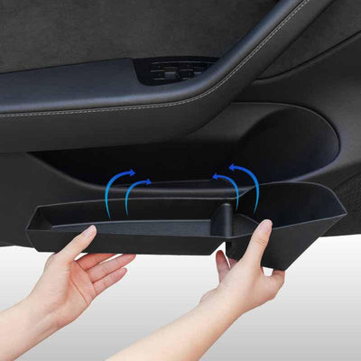 TAPTES® Door Side Storage Box for Tesla Model Y Model 3 2021-2023 2024, Door Side TPE Storage Tray Organizer