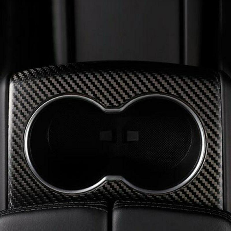Center Console Cover / Cupholders Decoration Carbon Fiber Stickers for Model S - TAPTES