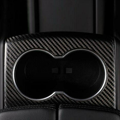 Center Console Cover / Cupholders Decoration Carbon Fiber Stickers for Model S - TAPTES